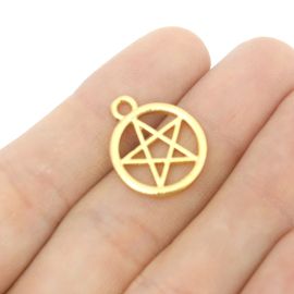 Pingente de Metal / 17mm - Afro Religioso - Estrela (Unidade) - Dourado