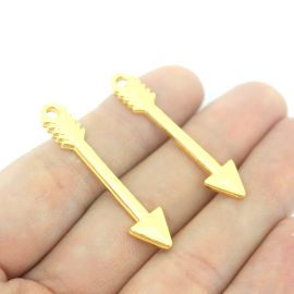 Pingente de Metal / 40x6mm - Afro Religioso - Flecha (unidade)-Dourado