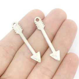 Pingente de Metal / 40x6mm - Afro Religioso - Flecha (unidade)-Níquel