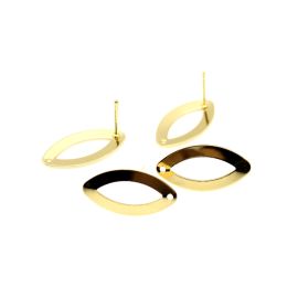 Pino de Brinco em Metal / 22x11mm - Navete Vazado (1Par)