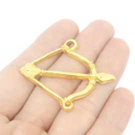 Pingente de Metal / 47x40mm - Afro Religioso - Arco Flecha (unidade) 