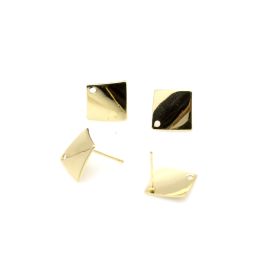 Pino de Bringo em Metal / 15x15mm - Losango (1 Par)-Dourado