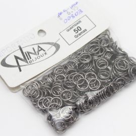 Argola de Metal Importada / 8mm (50 gramas)-Grafite