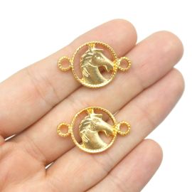 Entremeio de Metal / Country - Cavalo 18x28mm - Dourado