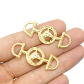 Entremeio de Metal / Country - Cavalo 15x41mm - Dourado