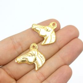 Pingente de Metal / Country - Cavalo 23mm - Dourado
