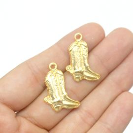 Pingente de Metal / Country - Bota 25x10mm - Dourado