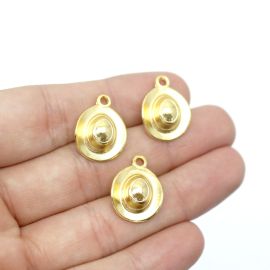 Pingente de Metal / Country - Chapéu 18x14mm- Dourado