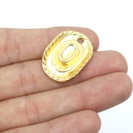 Pingente de Metal / Country - Chapéu 26X19mm - Dourado