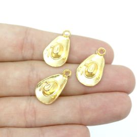 Pingente de Metal / Country - Chapéu 20X12mm - Dourado