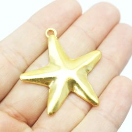 Pingente de Metal / 37mm - Estrela do Mar - Sereismo (Unidade) - Dourado