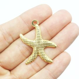 Pingente de Metal / 36x31mm - Estrela do Mar - Sereismo (Unidade) - Dourado