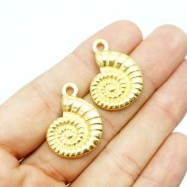 Pingente de Metal / 25x19mm - Caramujo (Unidade) - Dourado
