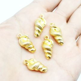Pingente de Metal / 20x10mm - Caramujo - Sereismo (Unidade) - Dourado