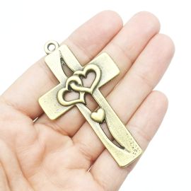 Crucifixo de Metal / 67x39mm (Unidade)-Ouro Velho