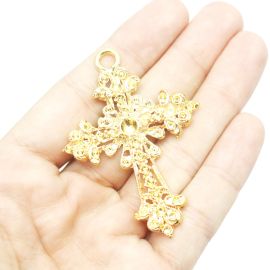 Cruz de Metal / 60x43mm - Terço para Noiva (unidade) - Dourado