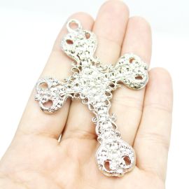 Cruz de Metal / 78x54mm - Terço para Noiva (unidade) - Níquel