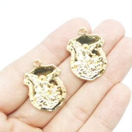 Medalha de Metal / 23x20mm - São Miguel (Unidade) - Dourado