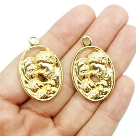 Pingente de Metal / 34x22mm - Sagrada Família (unidade) - Dourado