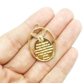Pingente de Metal / 33x23mm - Pomba (unidade) - Dourado