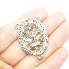 Salve Rainha de Metal / 39x27mm - Pomba (unidade)-Níquel