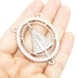 Salve Rainha de Metal / 51x40mm - Nossa Senhora Aparecida (unidade) - Níquel