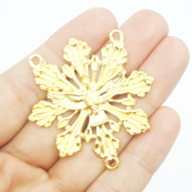 Salve Rainha de Metal / 47x45mm - Pomba (unidade)-Dourado
