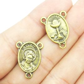 Salve Rainha de Metal / 20x15mm - Carlo Acuts (unidade) - Ouro Velho