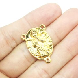 Salve Rainha de Metal / 26x18mm - Anjo (unidade) - Dourado
