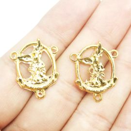 Salve Rainha de Metal / 22x18mm - São Miguel (unidade) - Dourado