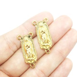 Salve Rainha de Metal / 29x13mm - Guadalupe (unidade) - Dourado