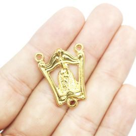 Salve Rainha de Metal / 26x22mm - Nossa Senhora de Nazaré (unidade) - Dourado