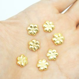 Entremeio de Metal / 9mm - Flor (unidade)-Dourado