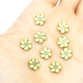 Entremeio de Metal / 9mm - Flor (unidade)-Ouro Velho