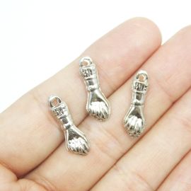 Pingente de Metal / 20x7mm - Afro Religioso - Figa (unidade) - Níquel