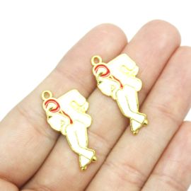 Pingente de Metal Resinado / 29x15mm - Zé Pelintra (unidade) - Dourado