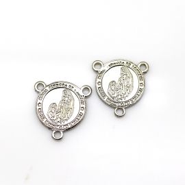 Salve Rainha de Metal / 25x24mm - N.Senhora de Lourdes (unid.)  -  Níquel