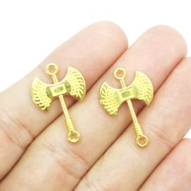 Pingente de Metal / 24x15mm - Afro Religioso - Machado (unidade)-Dourado