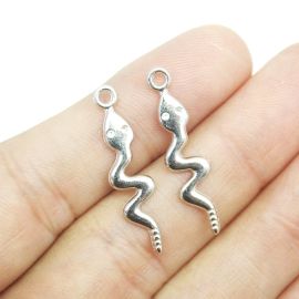 Pingente de Metal / Cobra 28x5mm - (Unidade) -Níquel