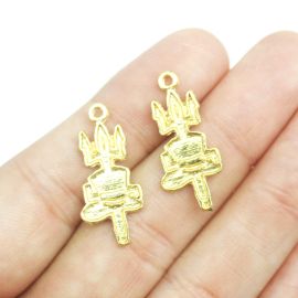 Pingente de Metal / 26x11m (unidade) - Dourado