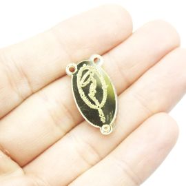 Salve Rainha de Acrílico / 25x13mm - (Unidade) - Dourado