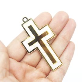 Crucifixo de Acrílico / 65x35mm - (Unidade) - Creme