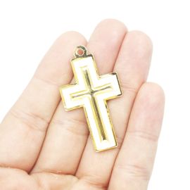Crucifixo de Acrílico / 44x25mm - (Unidade) - Dourado