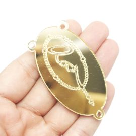 Salve Rainha de Acrílico / 65x35mm - (Unidade) - Dourado
