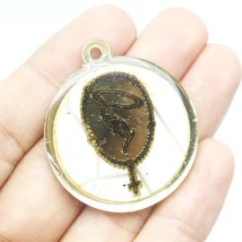 Pingente em Acrílico Resinado / 3,5cm - Terço Nossa Senhora (UNIDADE) - Dourado