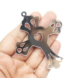 Crucifixo de Acrílico Espelhado / 80x65mm - (Unidade)