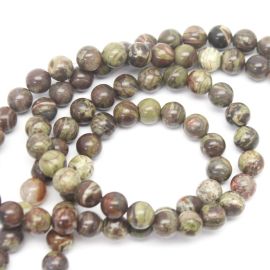 Fio de Pedra Natural / 8mm - Bola Mesclado Mílítar  (Aprox: 45 unidades)