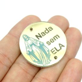 Entremeio Acrílico / 31mm - Nossa Senhora das Graças (UNIDADE) - Dourado