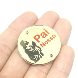 Entremeio Acrílico / 31mm - Pai Nosso (UNIDADE) - Dourado