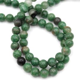 Fio de Pedra Natural / 8mm - Bola - Jaspe Verde  (Aprox.: 46 Unidades)